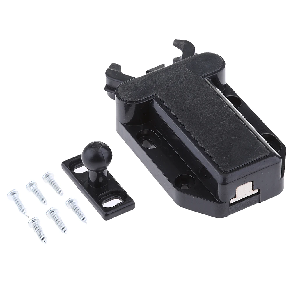 1 Set Touch Latch Push To Open Door Latch Non-Magnetic Safe Push Latch Black