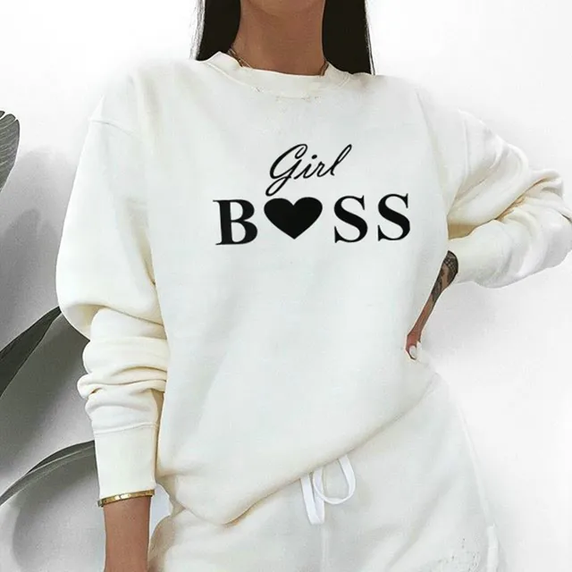 US $9.75 Women Sweatshirts 2019 Girl Boss Letter Printed Hoodie Autumn Sweatshirt Long Sleeve Cotton Pullove