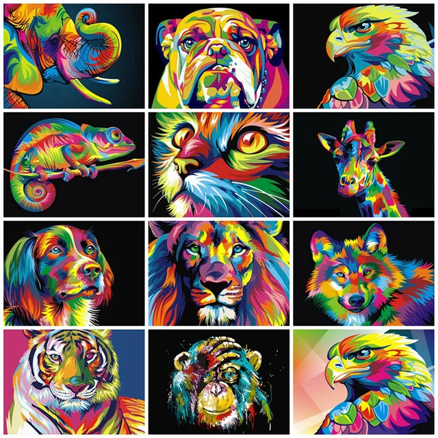 50x40cm Paints DIY Painting By Numbers Adult Hand Painted Animals