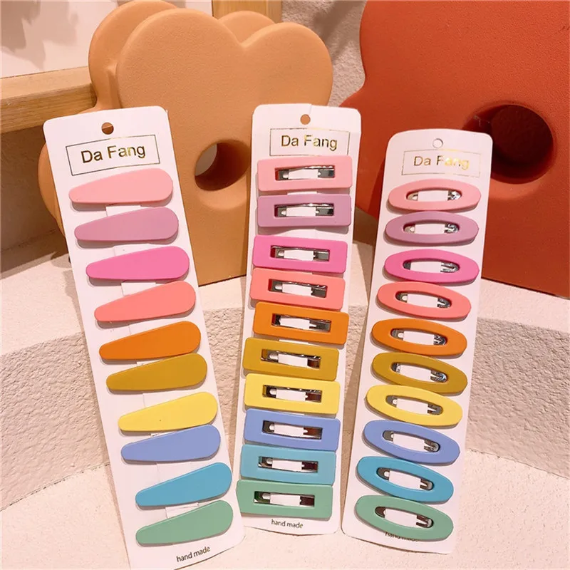 10Pcs/Set Baby Girl Hair Clips Kid Cute Colorful Hairpins Water Droplets Bangs Barrette Headdress Children Hairs BB Clip Hairpin hair accessories