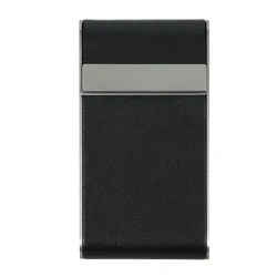 Elegant Red and Black Slim Cigarette Case - Stainless Steel with PU Leather Finish, Personalized Logo Option, Stylish Smoking Accessory (Black Blank)