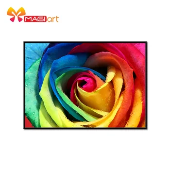 

Cross stitch kits Embroidery needlework sets 11CT water soluble canvas patterns 14CT Flowers painting Rainbow Rose-NCMF007