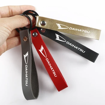 

Metal Stainless Steel Car Key Ring Leather Keychain Key Ring Chain for Daihatsu D-Base D-R Pico Copen Sirion Mira Materia Kopen
