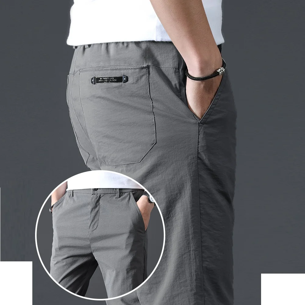 

Summer Ultra-Thin Viscose Fiber Suit Pants Men's Business Slim Suit Trousers Plus Size Formal Pants Formal Men's Casual Pants