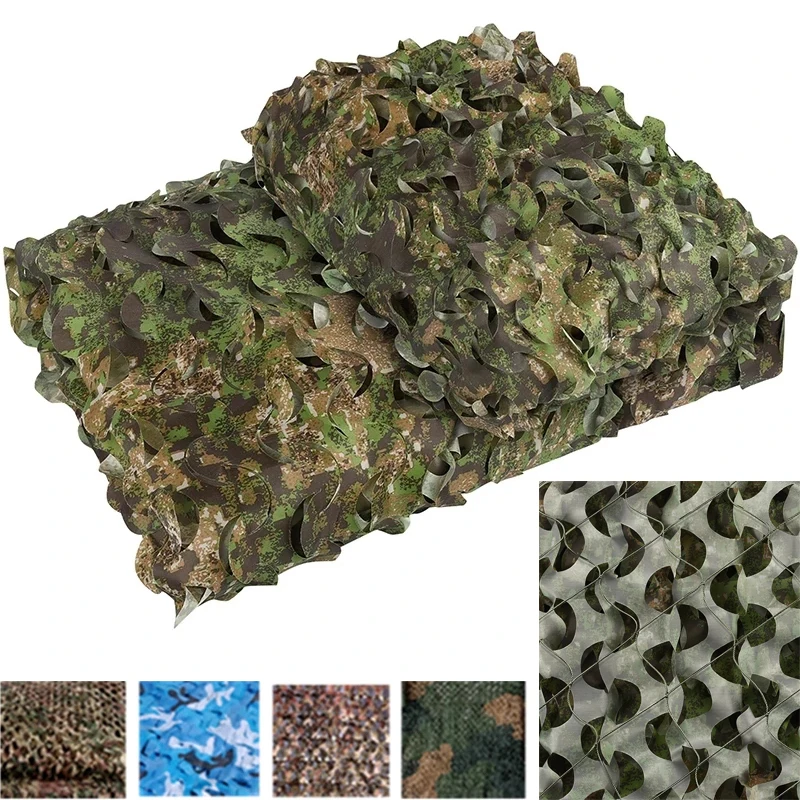 Large Camouflage Net 5*5 6 7 8 9 10 12 15 20 Sun Shelter Hunting Camo Netting Garden Hiding Mesh Fence Shadow Network Tent Cover