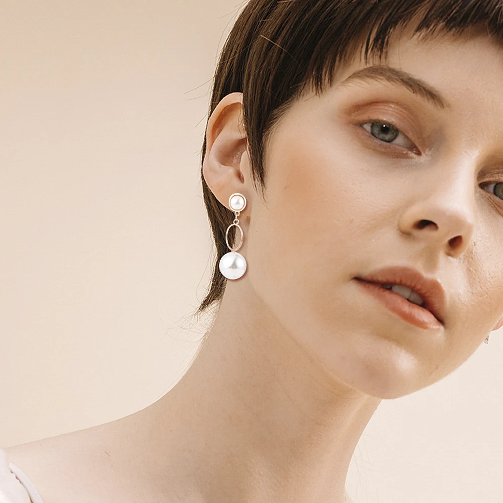 2019 Новые Модные Элегантные большие длинные серьги из искусственного жемчуга