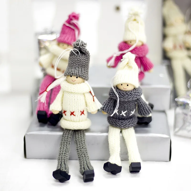 

2pcs/set Romantic Dolls Christmas Tree Hanging Dolls Pendants Desktop Ornaments for Holiday Home Party Decor