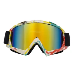 Ski Goggles Windproof Sun Protection Motocross Glasses Flexible Wide Viewing Riding Lens with Soft Thick Outdoor Eyes Protection