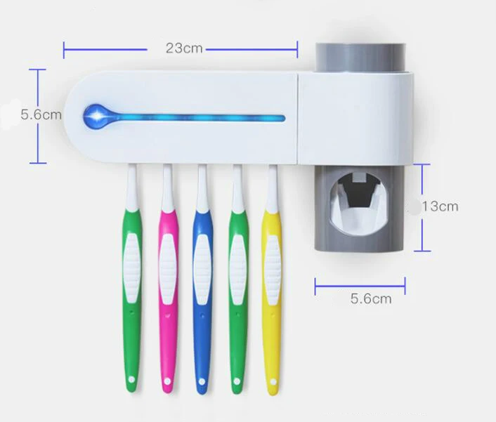 2 в 1 ультрафиолетовый свет зубная щетка стерилизатор держатель для зубной щетки автоматический комплект для зубной пасты диспенсер набор для ванной GYH