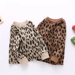 Baby Girl Boy Clothes Leopard Print Pullover Sweater Shirts Long Sleeve Sweatshirt Blouse Casual Top Spring Fall Winter Clothes
