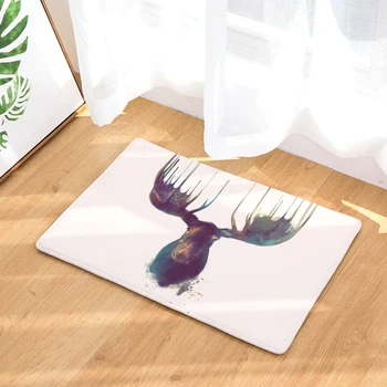

Cartoon Deer Print Home Decor Entrance Doormat Bird Bear Pattern Absorbent Kitchen Carpet Decorative Rectangle Bathroom Rugs