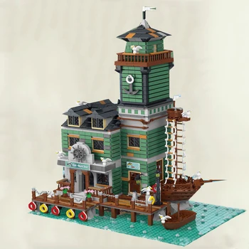 

In Stock Ideas Creator Series Old Fishing Boat Hous Diner Building Block 3353pcs Bricks MOC Model Toys for Children 30103 30105