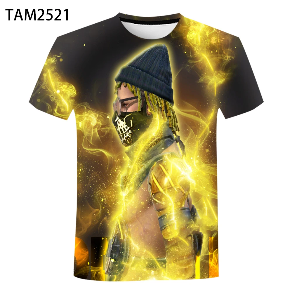 Free Fire Shooting Game T-shirt sportiva a manica corta da uomo e da donna stampa 3D girocollo manica corta top Tee