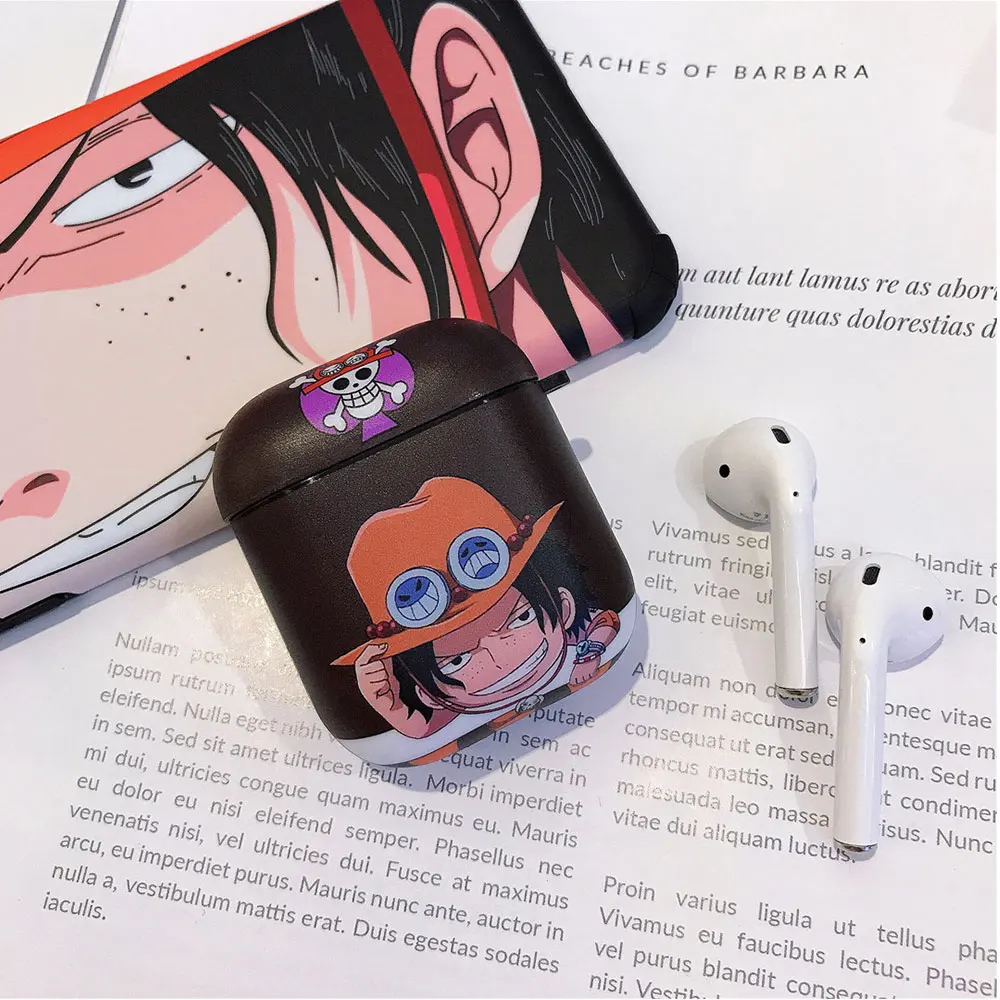 Мультфильм one piece Луффи Зоро ace чехол Bluetooth беспроводной Чехол для гарнитуры для Apple Airpods 2 1 модные милые наушники мягкий чехол