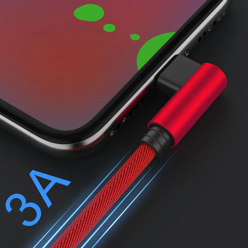 MUSTTRU 3A usb type C кабель l-образный для samsung Galaxy ys9 S8 huawei Xiaomi Быстрая зарядка данных USBC type-C кабель USBC для мобильного телефона