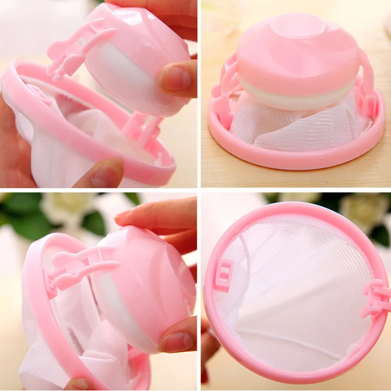 1pc Round Mesh Laundry Filter Bag Floating Lint Hair Catcher Small Ball Floating Style Washing Machine Pouch Filtration Mesh Bag