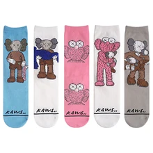 Популярные модели уличных носков кунжута трендовые мужские и женские парные высокие носки хлопковые носки с героями мультфильмов забавные носки harajuku