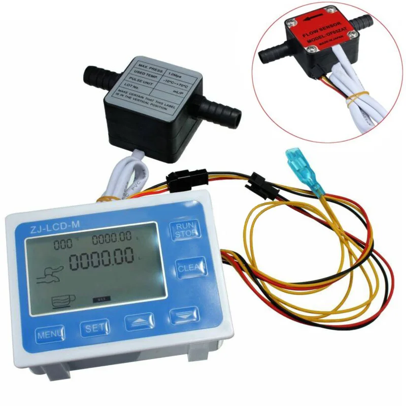 

3/8" Flowing Control LCD Display+Oil Fuel Gasoline Diesel Milk Water Gear Sensor High Quality Tool Parts