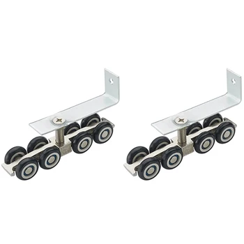 

2Pcs Hardware Sliding Door Pulley Sliding Door Hanging Rail Wheel for One Door