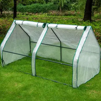 

Large Garden Green House PE Warm Garden Plant Greenhouse Cover without Frame Window Outdoor Plant Cover Zipper 180*90*90cm