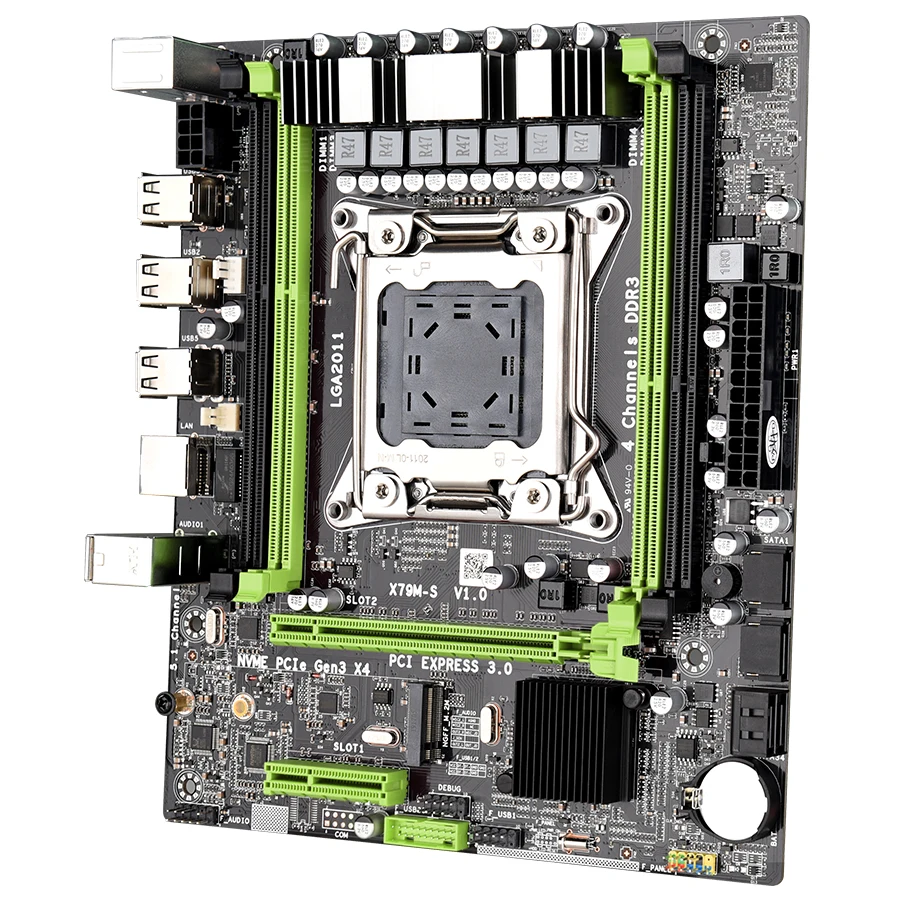 Kllisre X79 X79M S материнская плата LGA2011 Mini ATX combos E5 2620 V2 CPU 4 шт. x ГБ = 16 DDR3 1600 МГц ECC