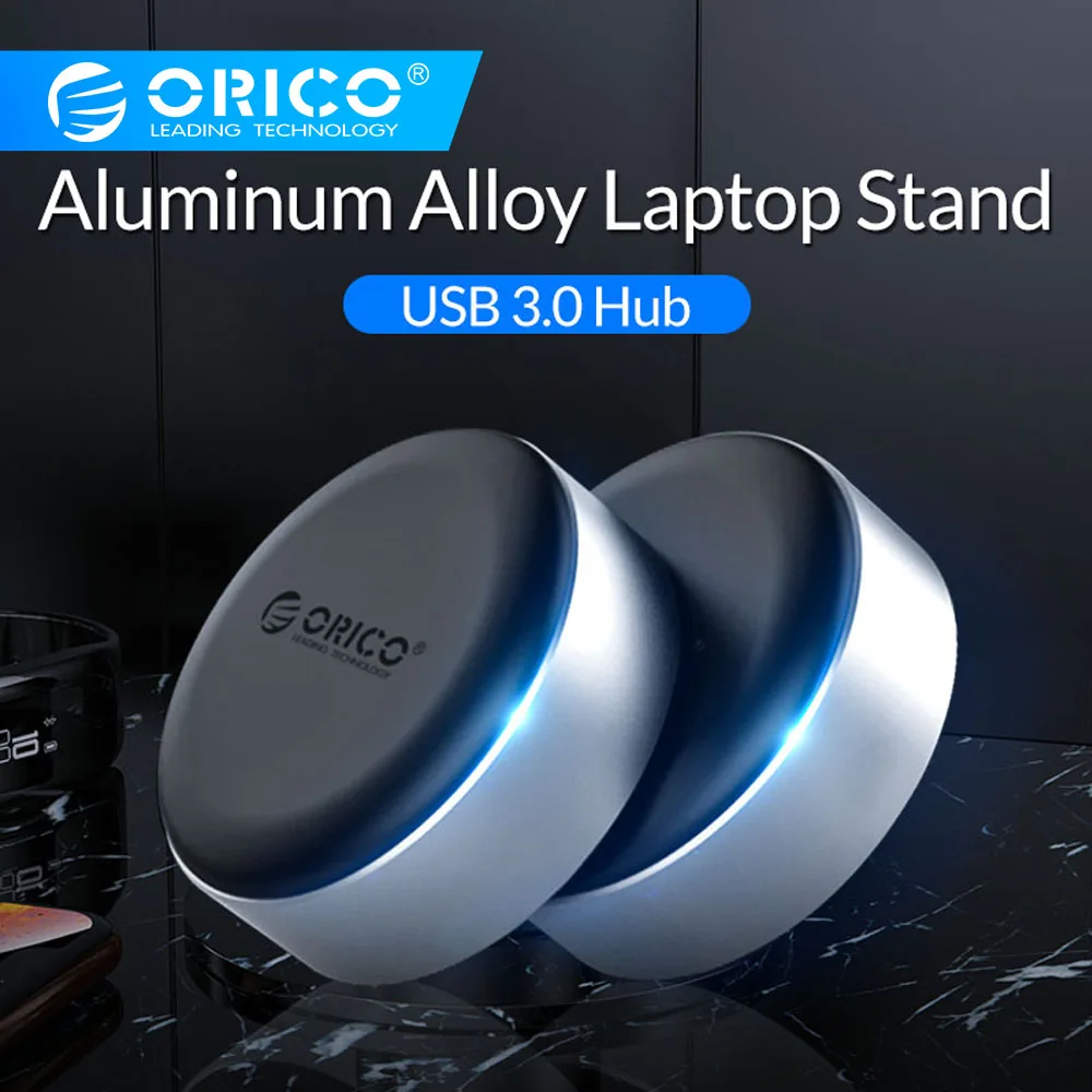 ORICO 3 Port USB 3.0 HUB With Aluminum Alloy Laptop Stand Portable Cooling Heat Dissipation Skidproof Pad USB Splitter Adapter