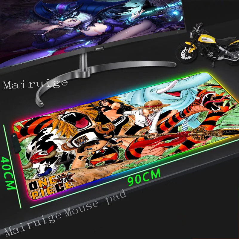 Mairuige Diy Anime One Piece Game Rgb Large Player Mouse Pad Usb Led Lighting Backlit Color Computer Rubber Keyboard Desk Mat Mouse Pads Aliexpress