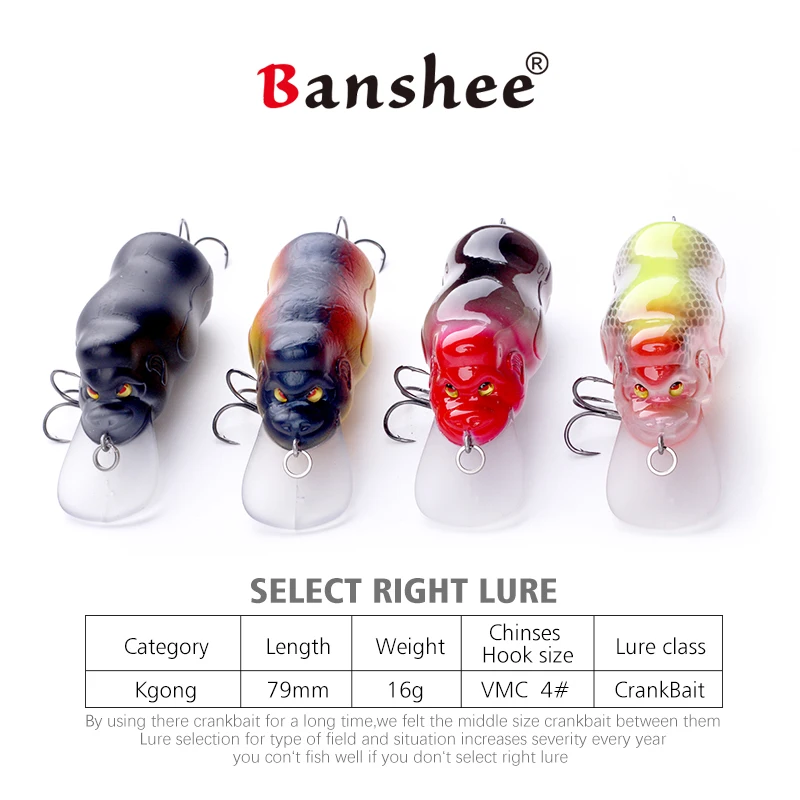 

Banshee 79mm 16g Floating Orangutan Crankbait Fishing Lures Rattle Hard Lure Artificial Bait Pike Wobbler Fishing For Trolling