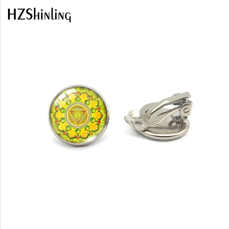 1-Silver Винтажные золотые серьги-клипсы в виде мандалы, красивые цветы, дизайн мандалы, не прокалываются, ювелирные изделия для женщин и девушек - Окраска металла: 1-Silver