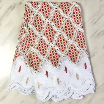 

New African Cotton Swiss Voile Lace Fabric High Quality Swiss Voile Lace Fabric with Stones PL1023