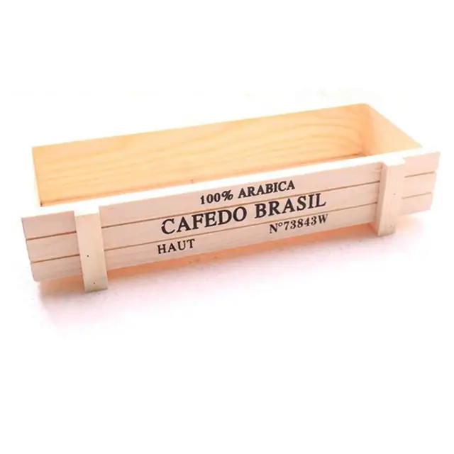 1 PC Crates Rectangle Table Flower Plant Pot Garden Decorative Vintage Succulent Planter Boxes Wooden Pot Gardening Accessories Wood Color