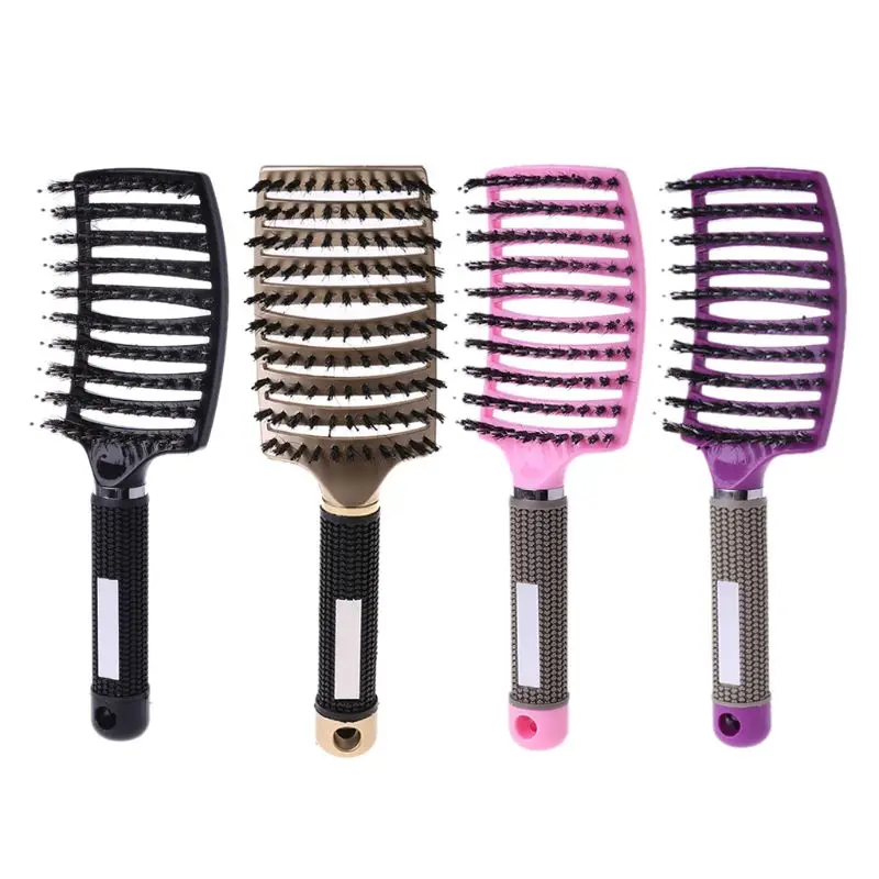 Salon Professional Bristle & Nylon Hairbrush Scalp Massage Comb Wet Hair  Brush - AliExpress