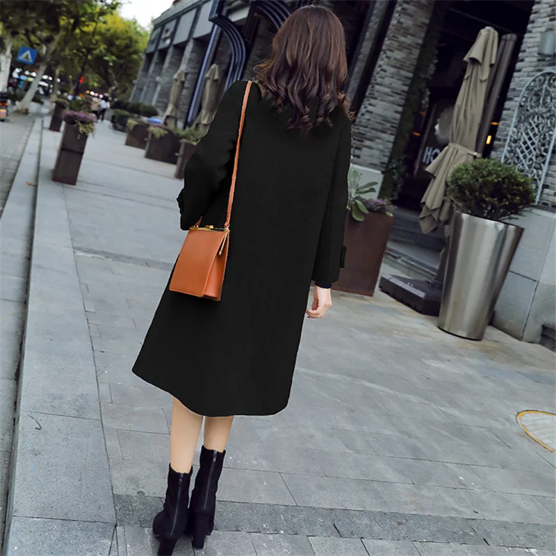 Winter Wool Coat and Jacket Women Plus Size Korean Long Jacket Warm Double Breasted Elegant Wool Coat Cashmere Vintage Coat Cape