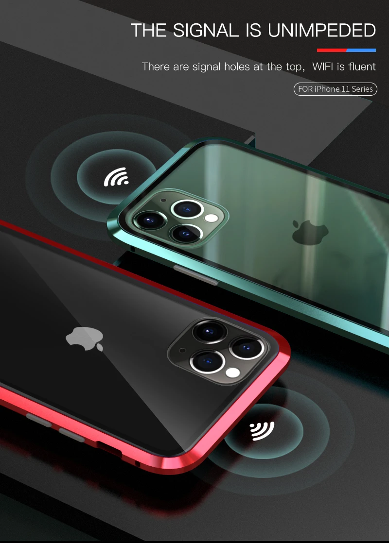 LUPHIE двусторонний стеклянный чехол для телефона для iPhone 11 Pro Max с магнитной адсорбцией металлический бампер чехол для iPhone 11 pro Роскошный чехол