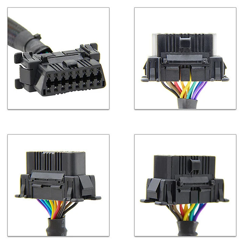 1 в 2 Преобразованный кабель OBD2 плоский удлинитель с 16Pin подключен