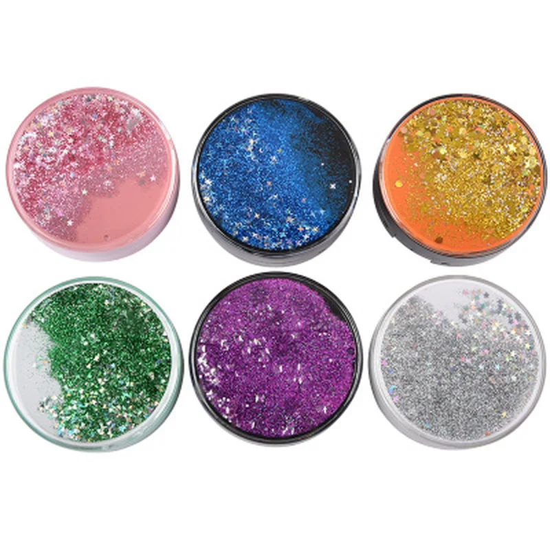 1PC Lens Container Contact Lens Case Flowing Sequin Cute Lens Box Women Girls Portable Box for Lenses