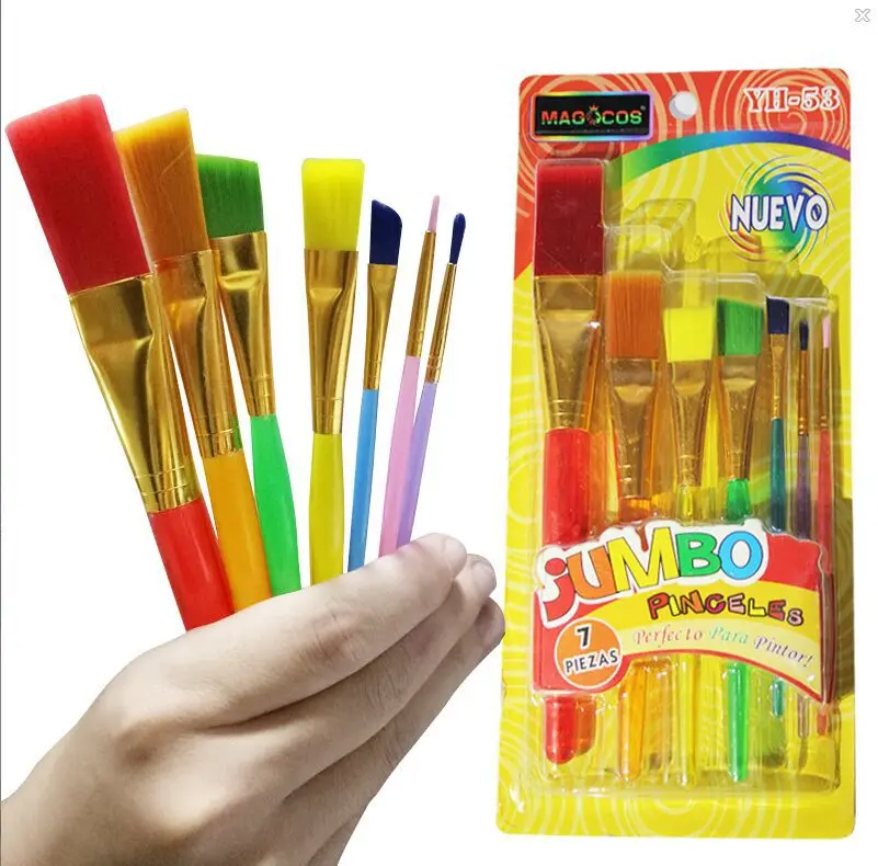 

Seven Sticks Blister Card Set Pigment Oil Painting Propylene Watercolor Color Environmentally Friendly Children Fine Art Brush C