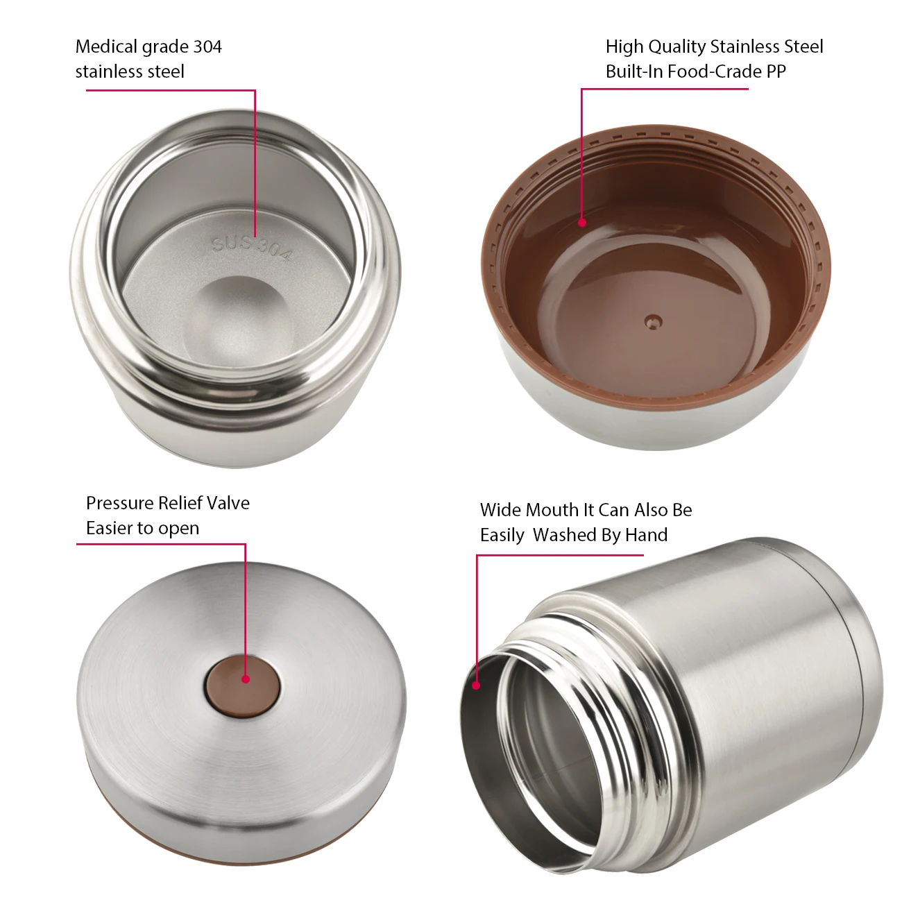 High Quality 800ml Stainless Steel Double Wall Thermos Hot Food Flask Jar  Vacuum Insulated Thermos Lunch Box with Spoon - China Water Bottle and  Travel Tumbler price