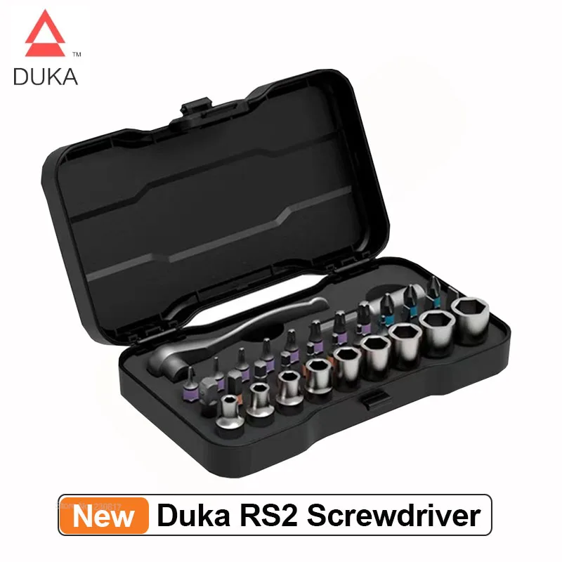 Duka-juego de destornilladores RS2, llave de destornillador de acero multifuncional, herramienta de reparación del hogar, brocas magnéticas, juego de enchufes de trinquete, 33 en 1