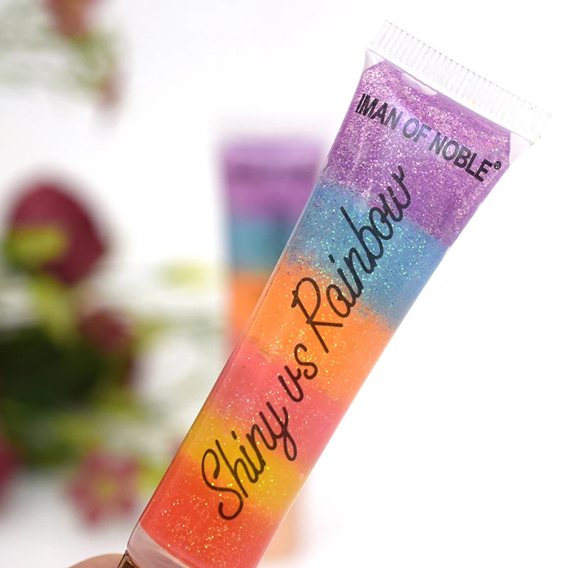 1pc Rainbow Lip Oil Portable Candy Color Plus Peach Heart Love Hose Transparent Colorless Moisturizing Nutritious Gloss | Красота и