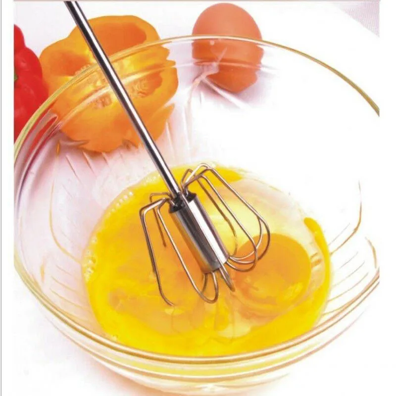 

10 Inch Stainless Steel Egg Beaters Semi-automatic Rotary Kitchen Gadgets Egg Stirring Whisk Rotary Kitchen Accessories Tools