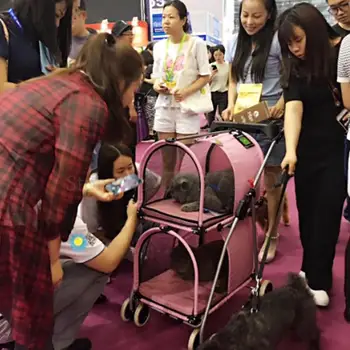 

Double-layer pet stroller cat stroller dog stroller small medium-sized lightweight folding separate pet car cage