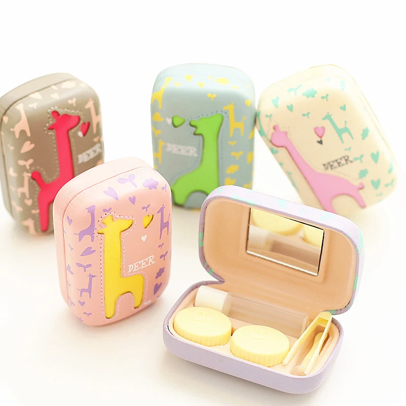 Xunzhe ポータブルかわいい鹿コンタクトレンズ収納ボックス旅行コンタクトレンズケース不可視メガネ浸漬収納看護ビン Aliexpress Home Garden