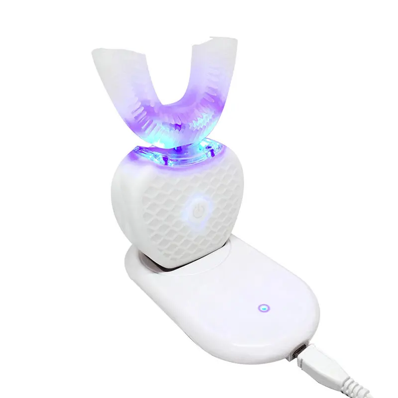 V Белая автоматическая электрическая зубная щетка 360 градусов ультразвуковая вибрационная электрическая зубная щетка для отбеливания зубов инструмент для красоты