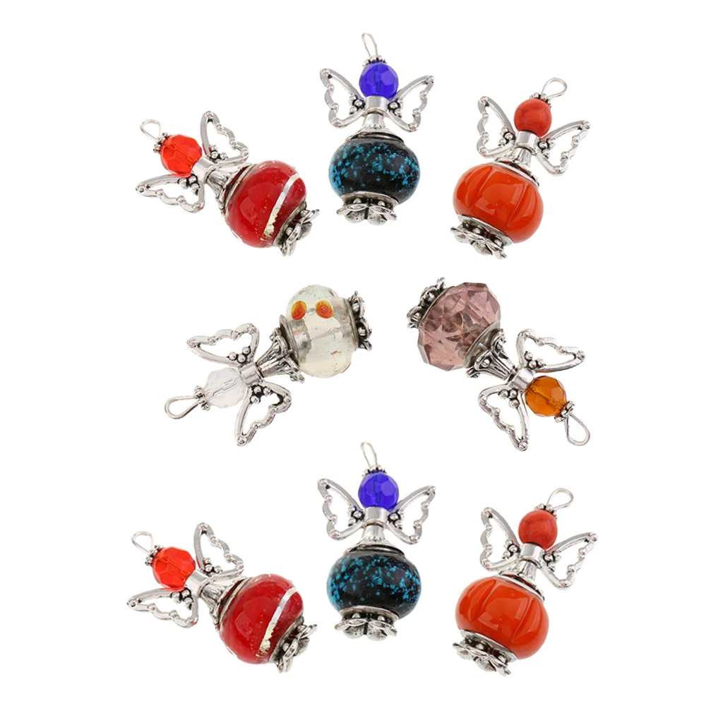 8Pcs Mixed Acrylic Dancing Angel Butterfly Charms Pendants 18 X 31 Mm