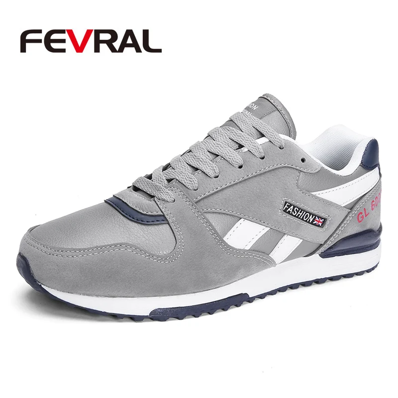 01 Light Gray FEVRAL/мужские весенние кроссовки; коллекция года; водонепроницаемые мокасины; зимняя нескользящая обувь; Zapatillas De Deporte; удобная мужская повседневная обувь - Цвет: 01 Light Gray