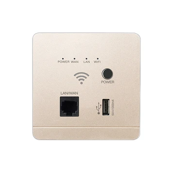 

86mm 300Mbps Wall Router with USB Socket Smart Wifi Repeater Extender Wall Embedded 2.4Ghz Router Panel
