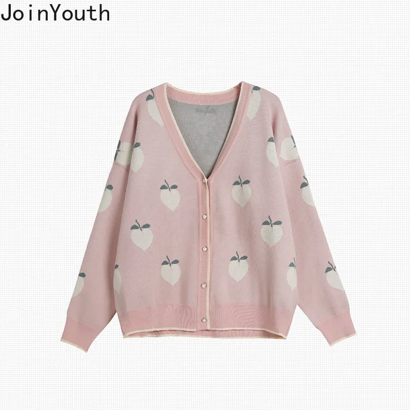 Joinyouth Print Peaches Women Cardigan 