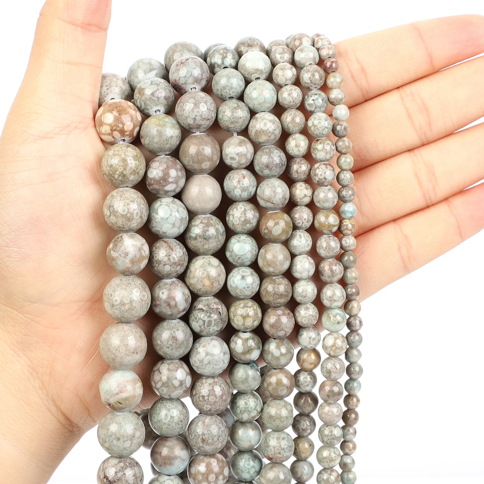 Natural Stone Beads Maifanite Charm Round Loose for Jewelry Making Needlework Bracelet DIY 4/6/8/10/12 MM | Украшения и