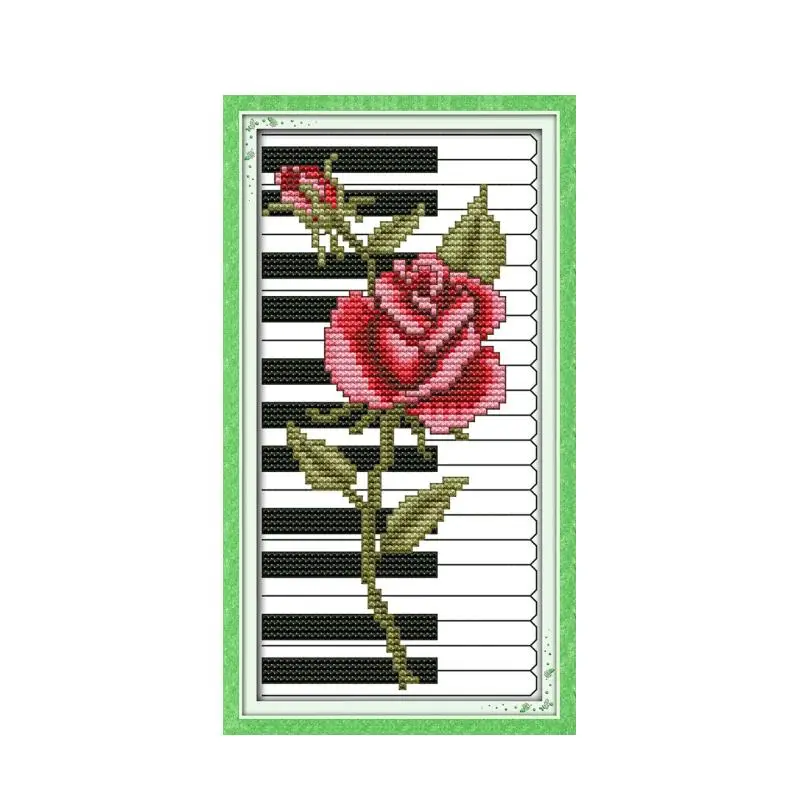 Роза пианино Набор для вышивки крестом цветок мультфильм Счетный штамп ткань 14ct 11ct ручная вышивка DIY рукоделие поставка
